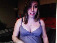 KiloPics.net presents: Pregnant webcam cutie shows boobs pussy and sings