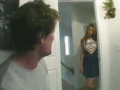 KiloPics.net presents: Cheerleader gets it on couch.