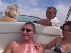KiloPics.net presents: Hot ass blondie britney drops her clothes for sex on the boat, Group Sex, Hardcore, Outdoor, Reality, Yacht, Foursome, Bikini