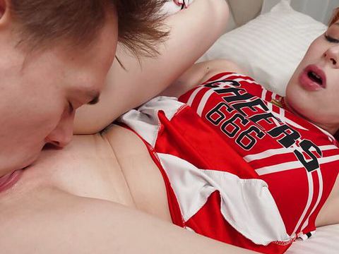 KiloPics.net presents: Redhead cheerleader bringing steamy fantasies to life together with her bf