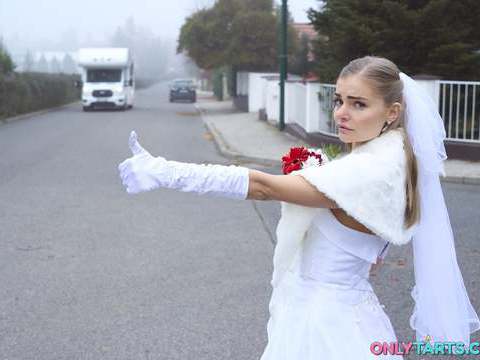 KiloPics.net presents: Shock content sexy bride fucks random van driver on marriage day