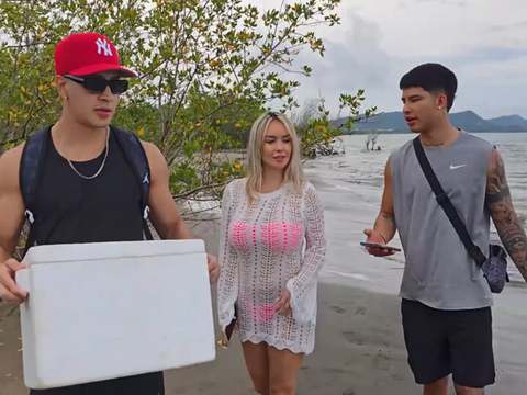 KiloPics.net presents: Threesome on the beach with stepbrothers - danner mendez - tatiana alvarez - max betancur
