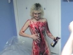 KiloPics.net presents: Strawberry and chocolate sauce on her body