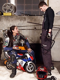 KiloPics.net presents: Shy teenage biker chick fucks the horny mechanic hardcore