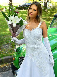 KiloPics.net presents: Naughty bride Rebecca Volpetti takes a photographer assistant's stiff dick