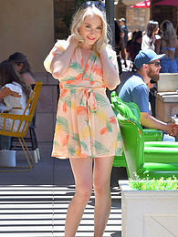 KiloPics.net presents: Slim american blonde Scarlett Hampton masturbates in a backyard