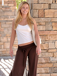 KiloPics.net presents: Light-Haired american cutie Summer Solstice removes her clothes and toys her twat