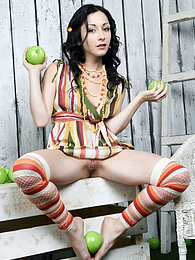 KiloPics.net presents: Svelte teen Night A posing naked and showing her tiny tits and feet