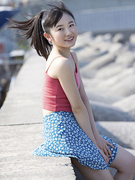 KiloPics.net presents: Asian teen Chisaki Morito demonstrates her tiny tits and demonstrates her exposed body outdoors